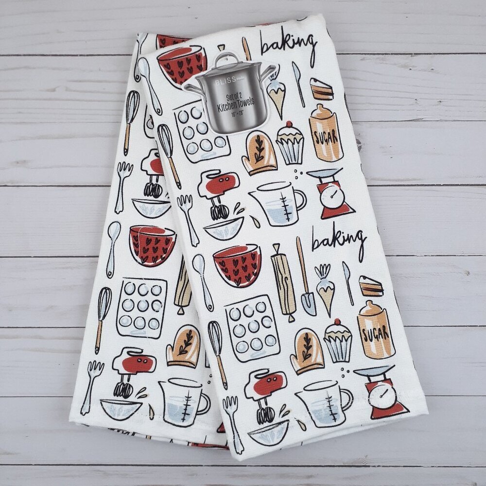 Kitchen Towels Towel Set of 2 Baking Supplies Dual Purpose 18x28